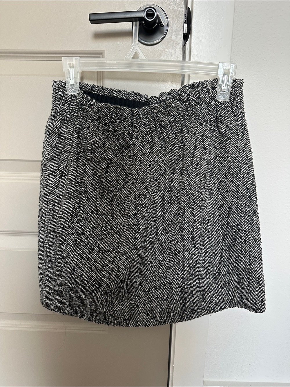 Jcrew Textured Black & White Herringbone Mini Skirt